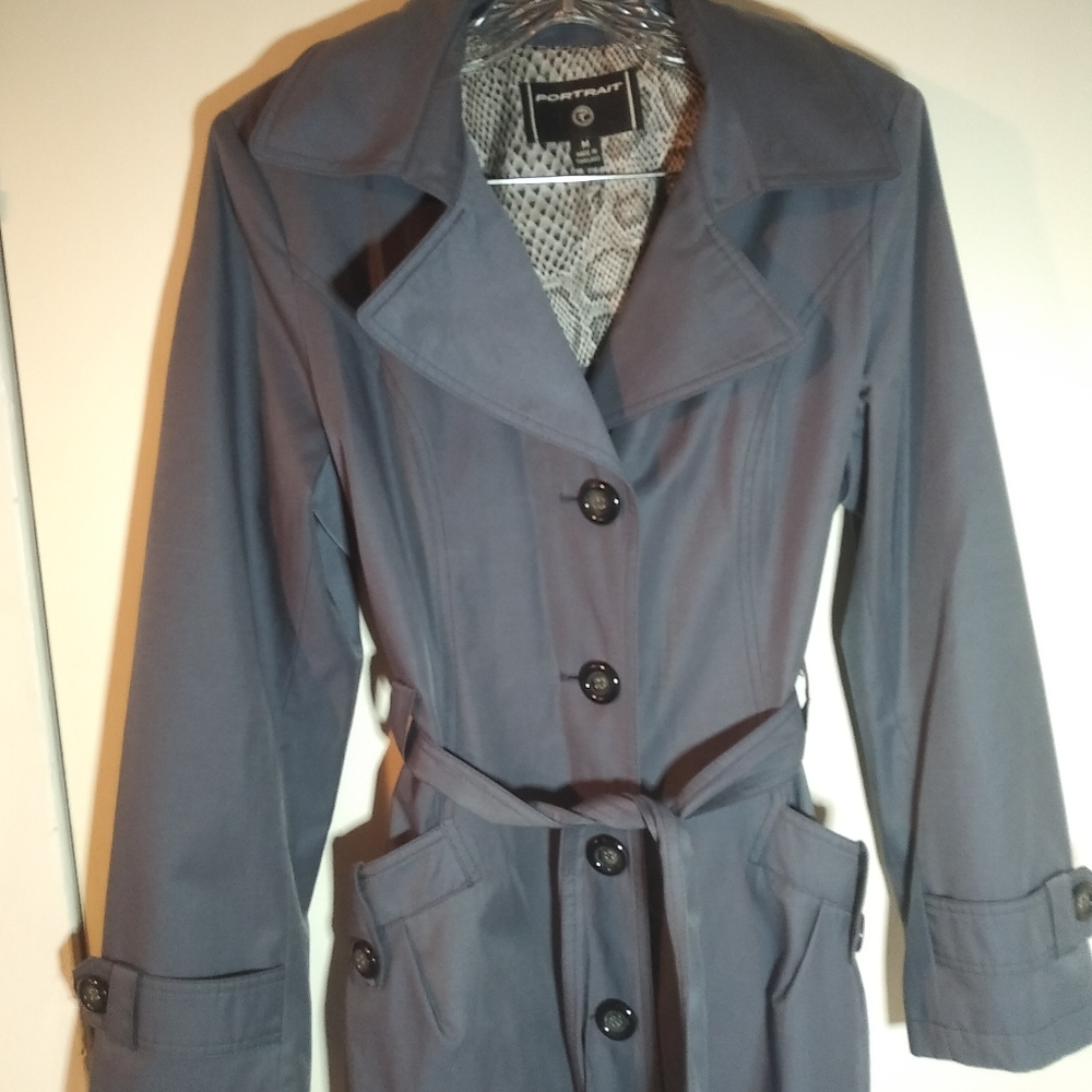 Portrait smokey blue trench coat size M